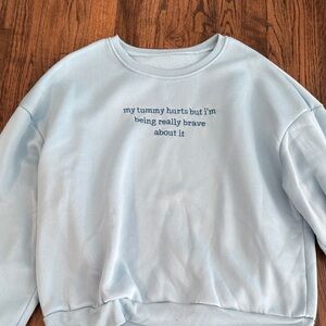 SHEIN Light Blue Graphic Sweatshirt